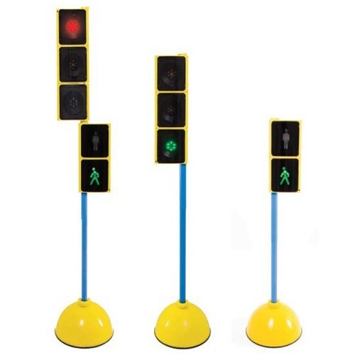 Traffic lights- Set for vehicles and walkers. With base and stick