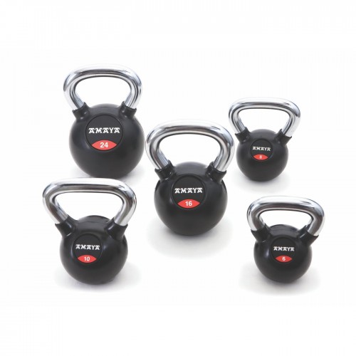 Rubber Kettlebell with chroming handle