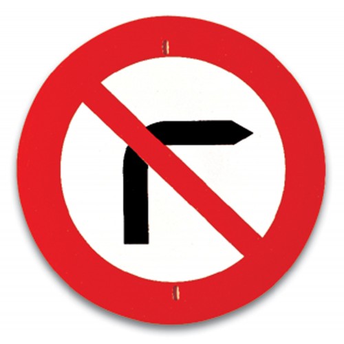 Traffic panel - No right turn