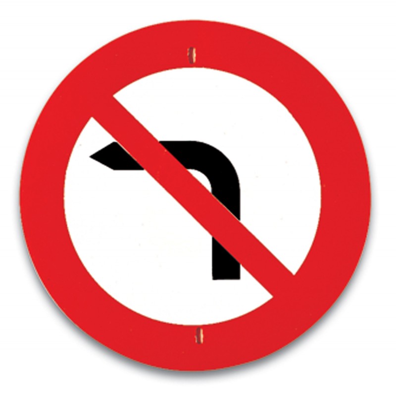 Traffic panel - No left turn