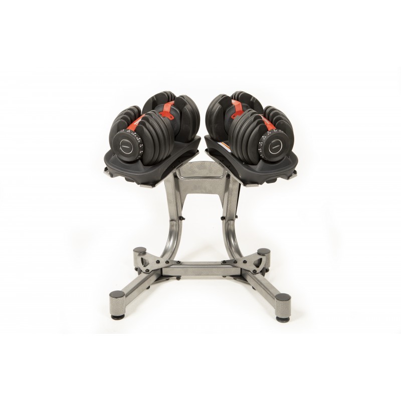 Adjustable dumbbells set with base