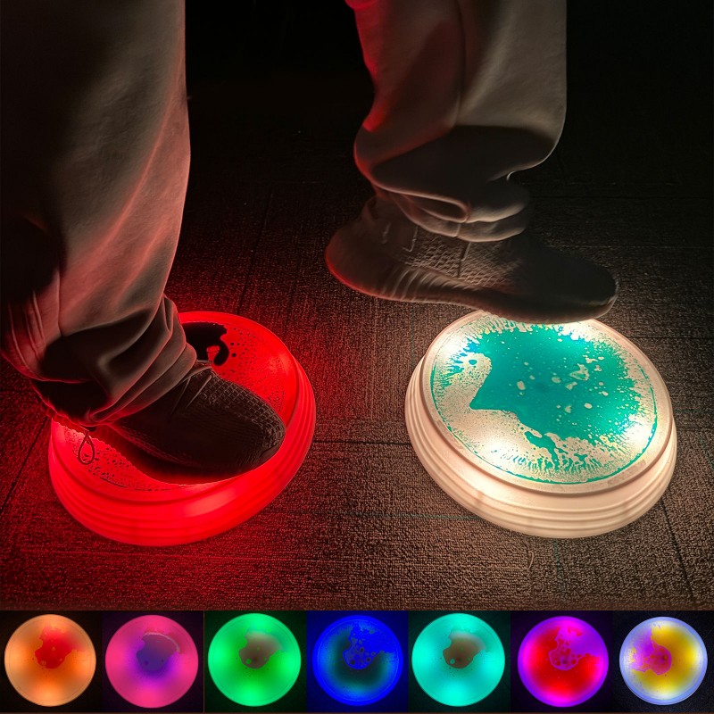 Bases Redondas Sensoriales con Líquido e Iluminación LED - Set de 6