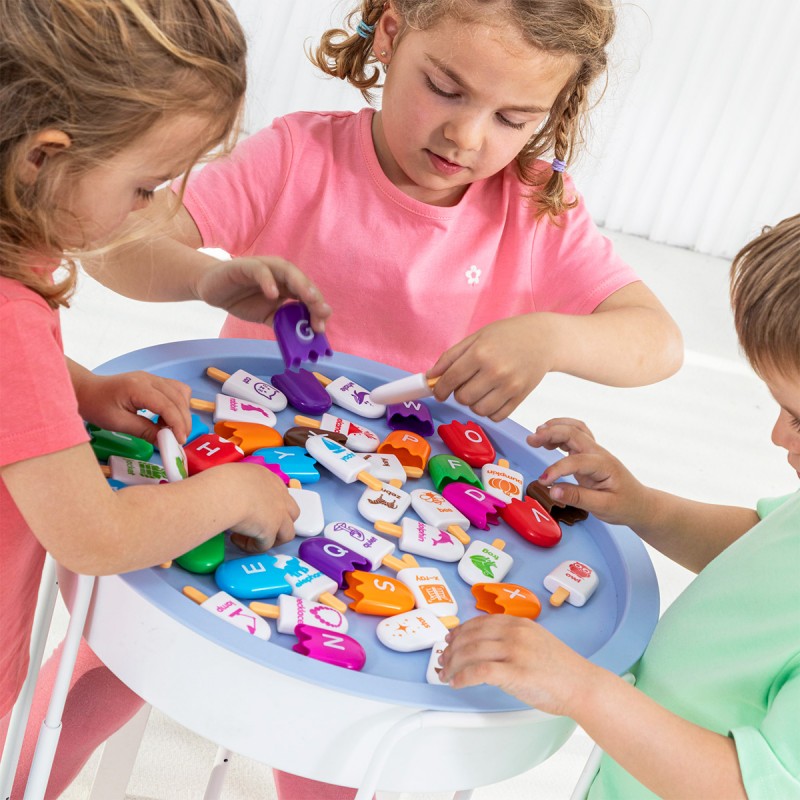 Alphabet with helleted figures