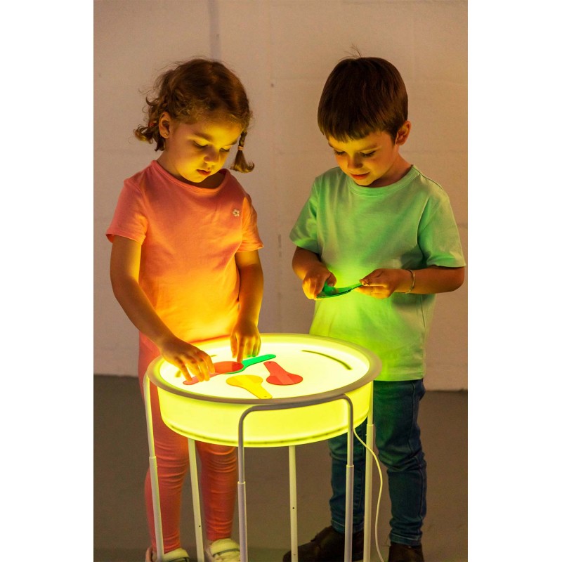 Led sensory tray with adjustable support