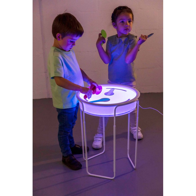 Led sensory tray with adjustable support
