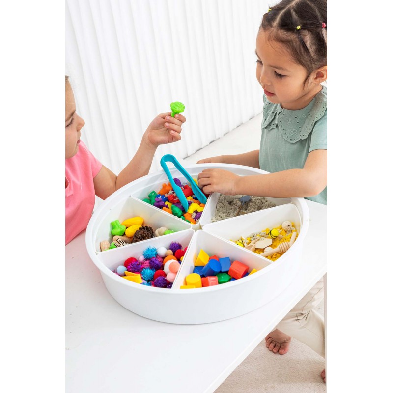 Led sensory tray with adjustable support