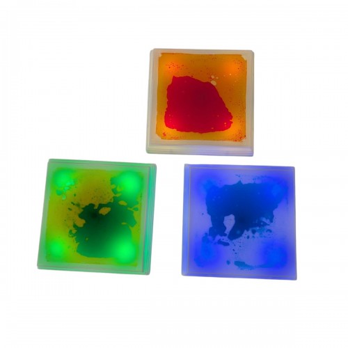 Bases Cuadradas Sensoriales con Líquido e Iluminación LED - Set de 3
