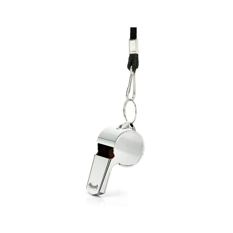 Metal Whistle with Lanyard – Steel
