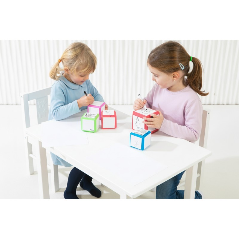 Dado EVA Pizarra 75 x 75 mm. Set 4 unidades. + Rotulador