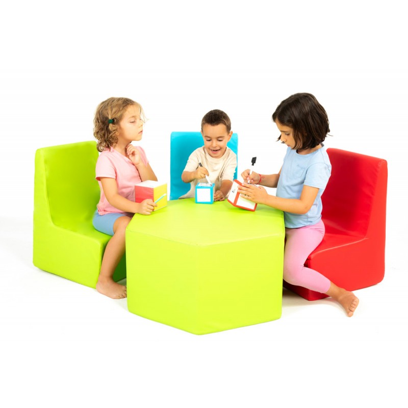 Hexagon foam leather table