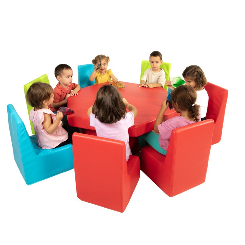 Hexagonal synthetic foam table + top