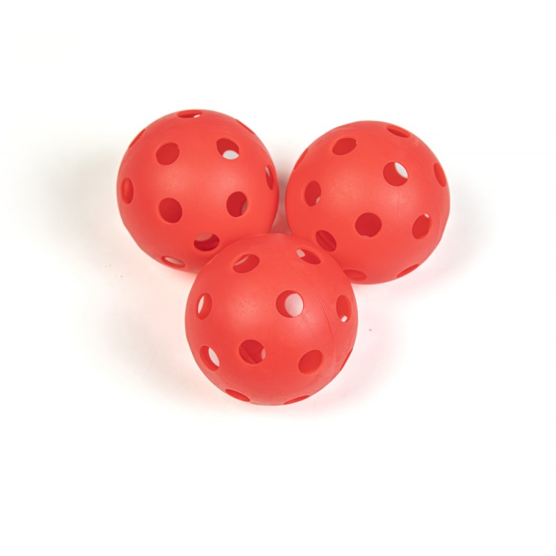 Hockey hard ball Ø70mm with holes. Pack 6 u.