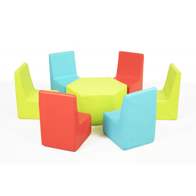 Hexagon foam leather table