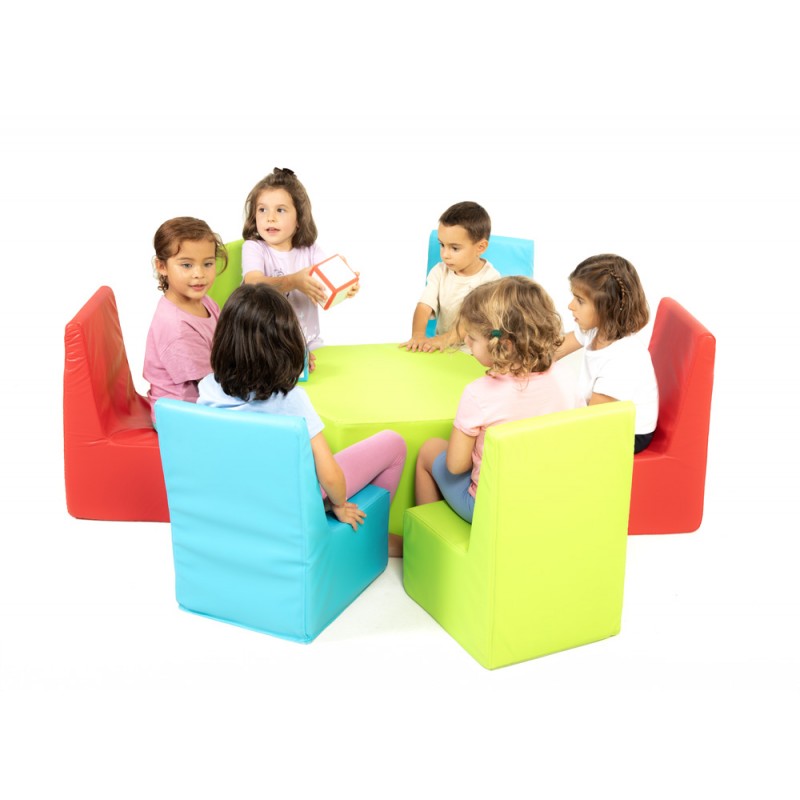Hexagon foam leather table