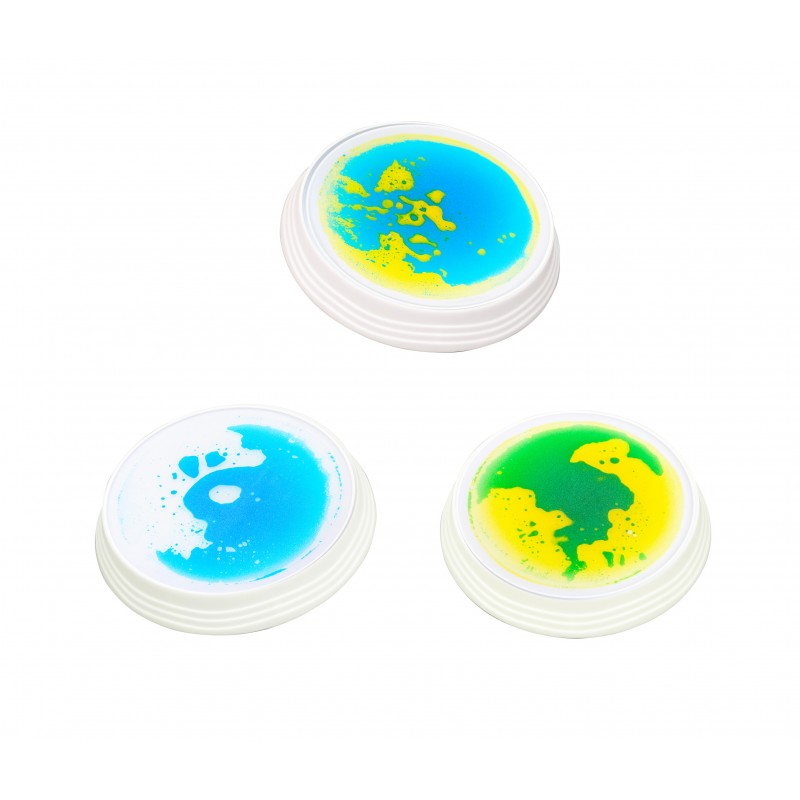 Bases Redondas Sensoriales con Líquido e Iluminación LED - Set de 3