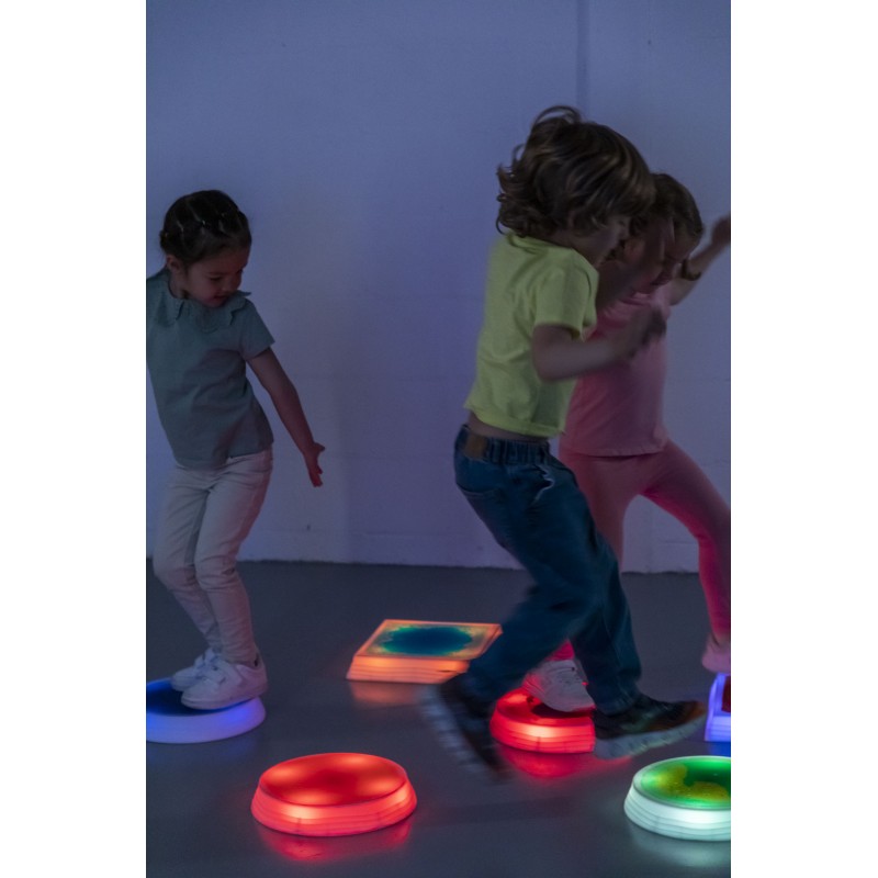 Bases Cuadradas Sensoriales con Líquido e Iluminación LED - Set de 3