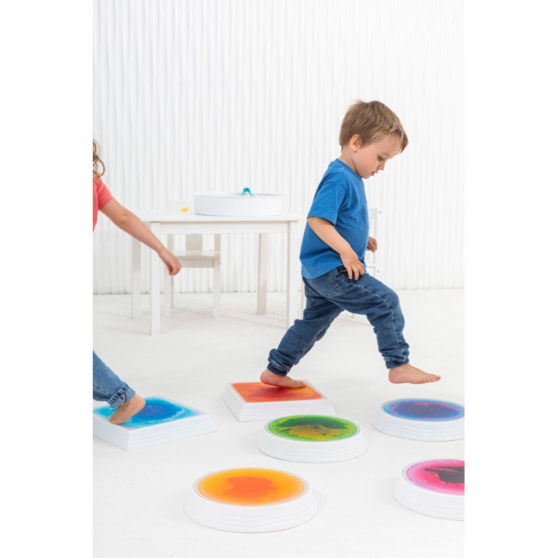 Bases Cuadradas Sensoriales con Líquido e Iluminación LED - Set de 3
