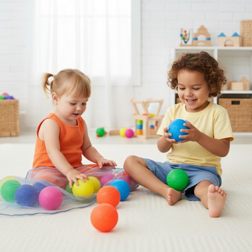 Pelota de Relieve PVC 100 mm – Set de 6 Unidades (Colores Variados)