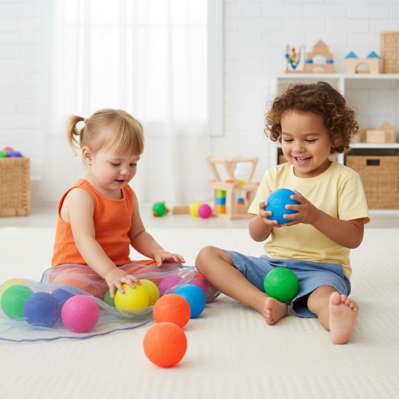 Pelota de Relieve PVC 100 mm – Set de 6 Unidades (Colores Variados)