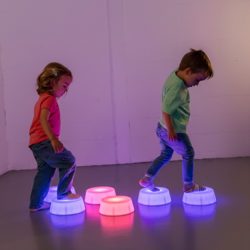 LED Illuminated Round Bases - Set of 6