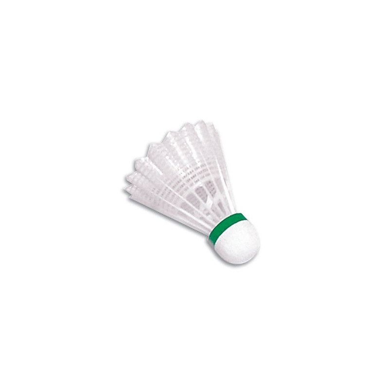 Vynil badminton shutlecock. Green colour. Slow speed.