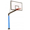 Basketball game basket with round poles fixed with fiberglass boards of 2 cm 