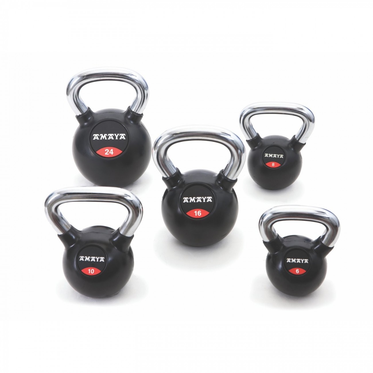 Rubber Kettlebell with chroming handle AmayaSport