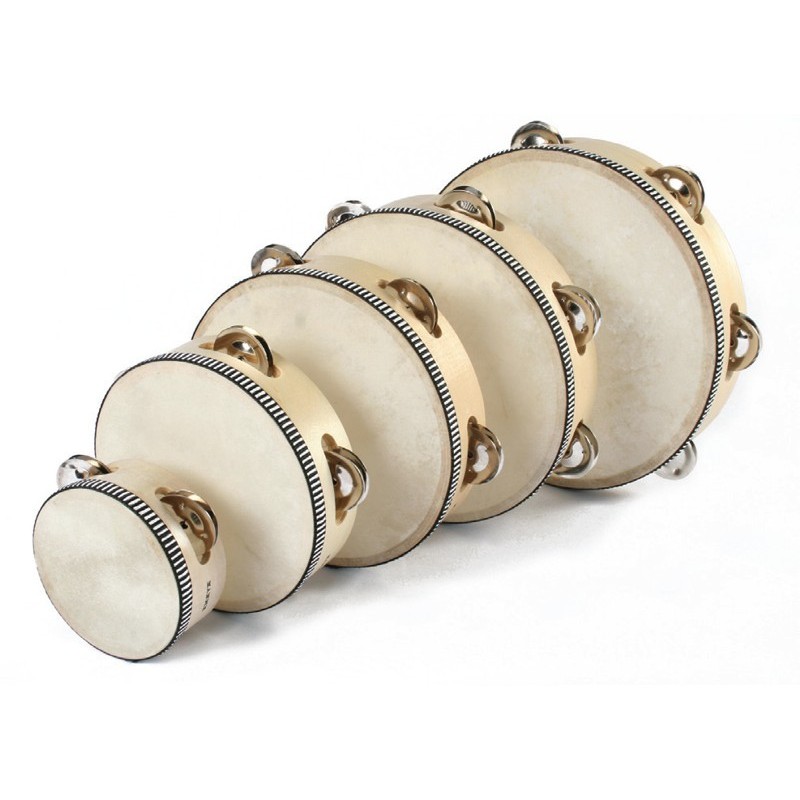Wood & Goat Skin Tambourine – Multiple Sizes