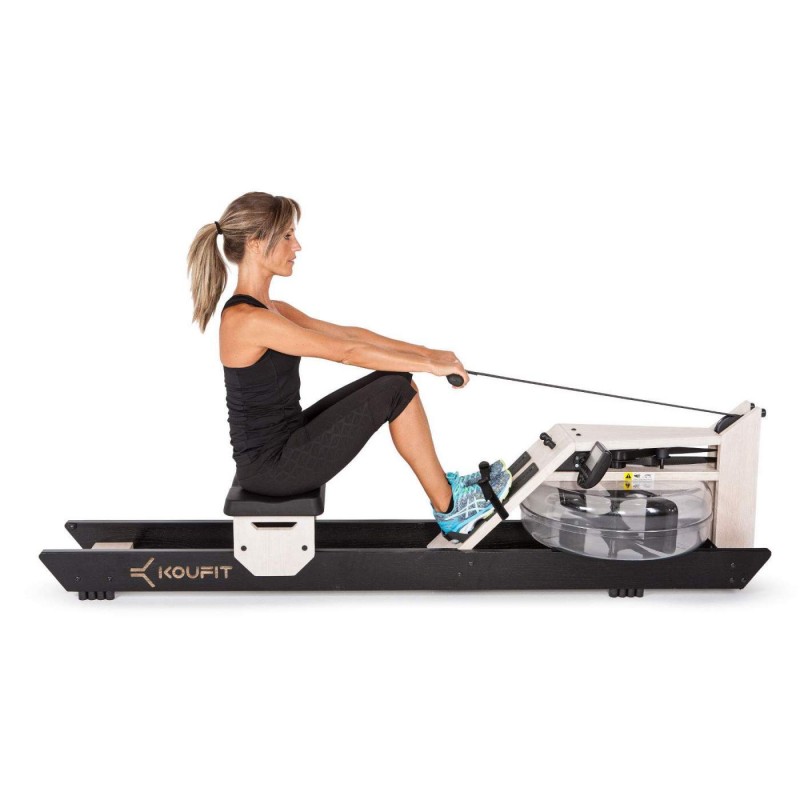 Máquina de Remo de agua "Kou Fit Hydro Rower" (Madera de Blanco y Negro)