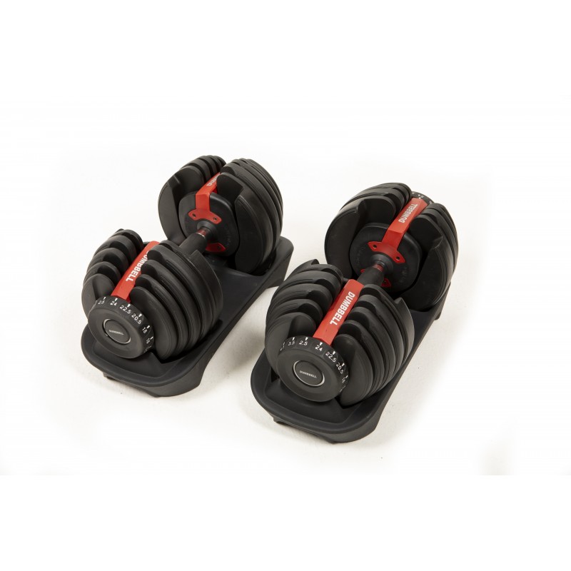 Mancuernas Ajustables (2 Uds) con Soporte – 2 a 24 kg o 4,5 a 41 kg