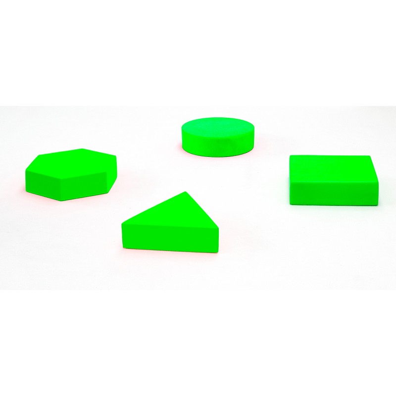 Set cojines cuadrado, triángulo, círculo y hexágono