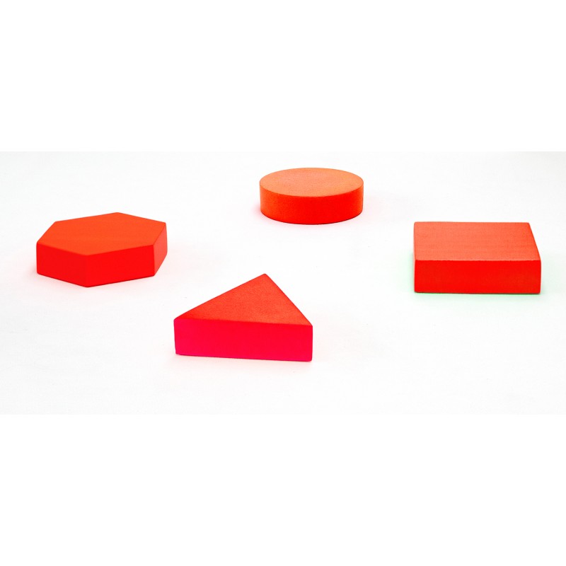 Set of square, triangle, circle and hexagon cushions