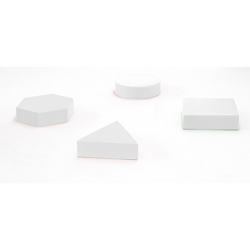 Set of square, triangle, circle and hexagon cushions