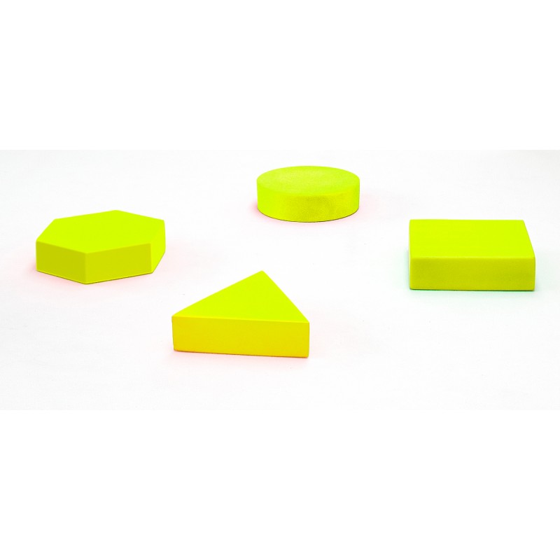 Set cojines cuadrado, triángulo, círculo y hexágono