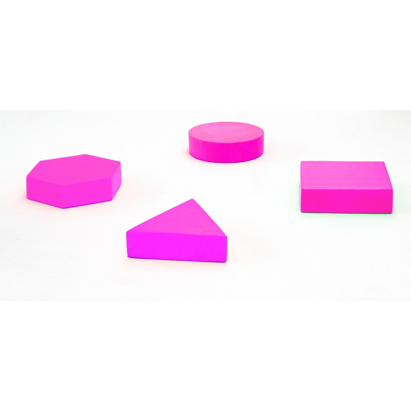 Set of square, triangle, circle and hexagon cushions