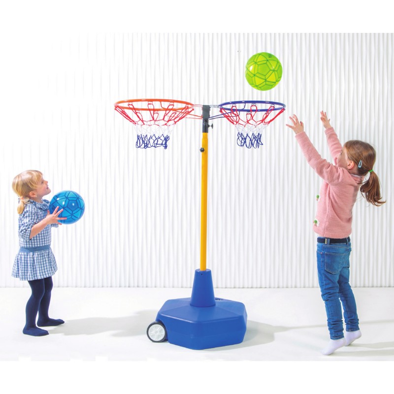 FootBasket Double Basket Set (1 Long Post + 1 Base + Double Hoop)
