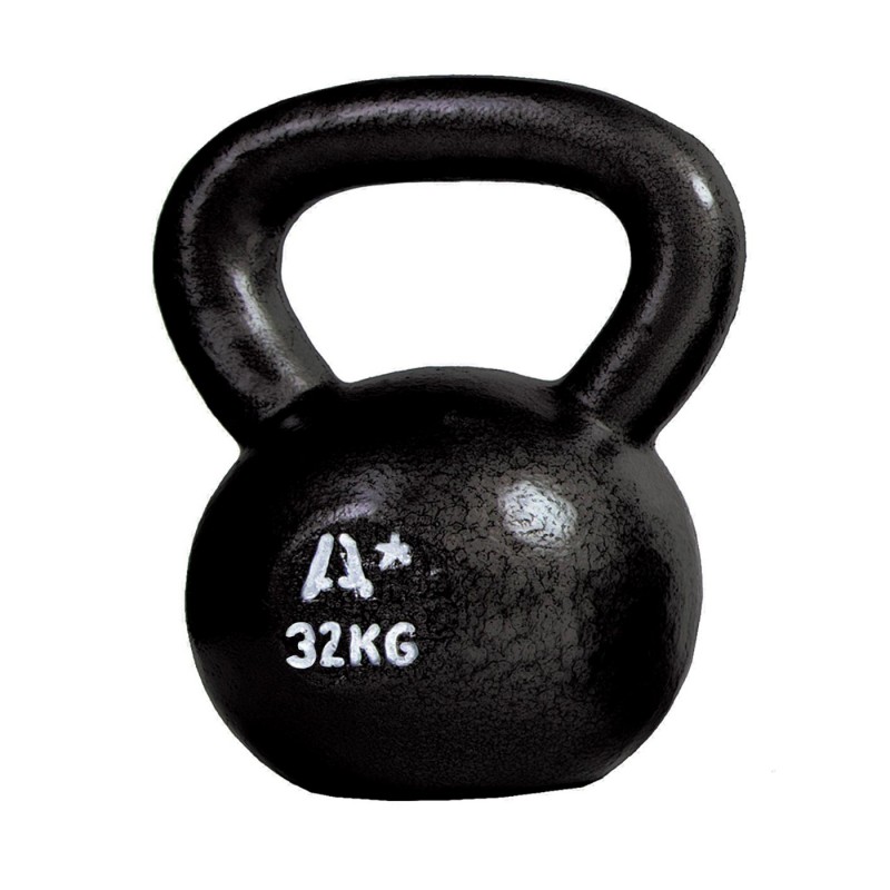 Kettlebell Cast Iron Pesa Rusa Kettlebell Hierro Fundido – Negro, 4 a 32 kg