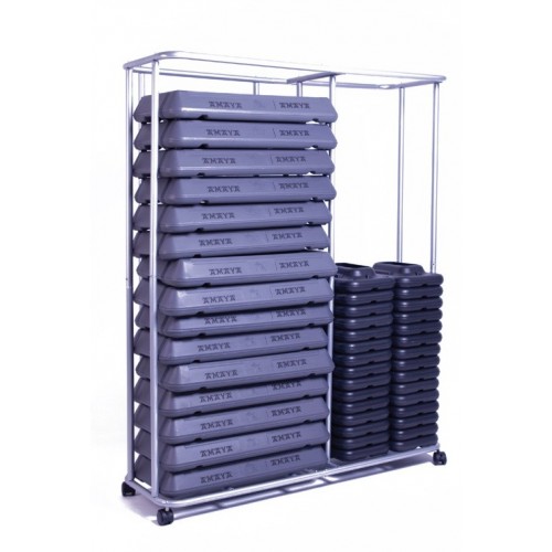 Estantería para Steps Pequeños con Bases – Acero 16 Steps + 56 Bases