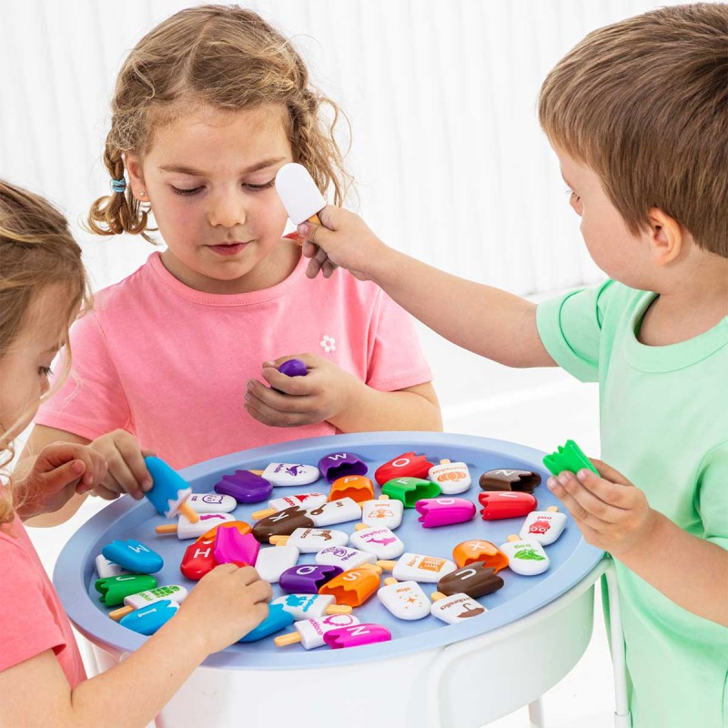 Alphabet with helleted figures