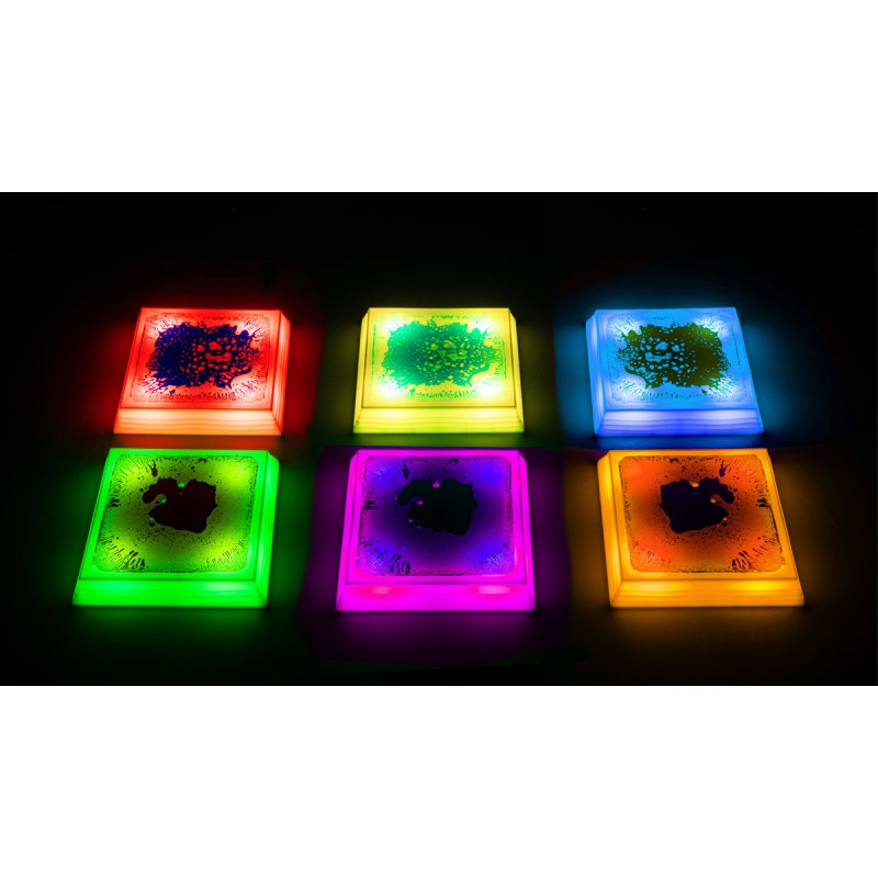 Bases Cuadradas con Líquido e Iluminación LED – Set de 6