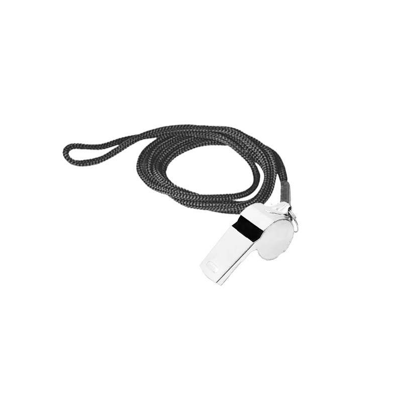 Metal Whistle with Lanyard – Steel