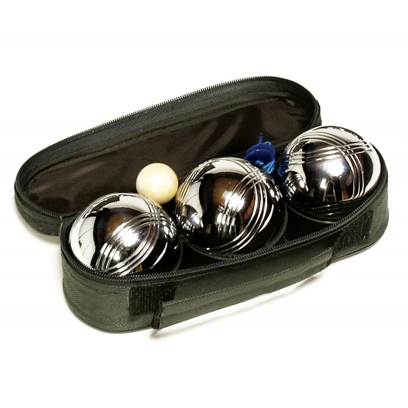 Steel Petanque Set 3 Balls with Jack and Measuring Tape