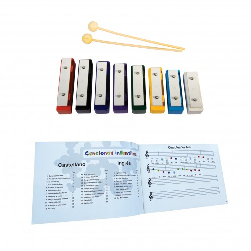 Carrillón 8 Notas con libro y círculos magnéticos