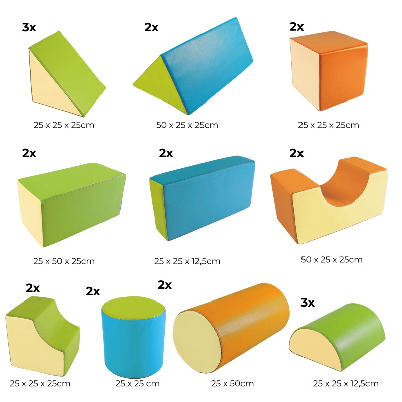 Synthetic Leather Soft Play Set- 22 Shapes