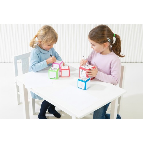 Dado EVA Pizarra 75 x 75 mm. Set 4 unidades. + Rotulador