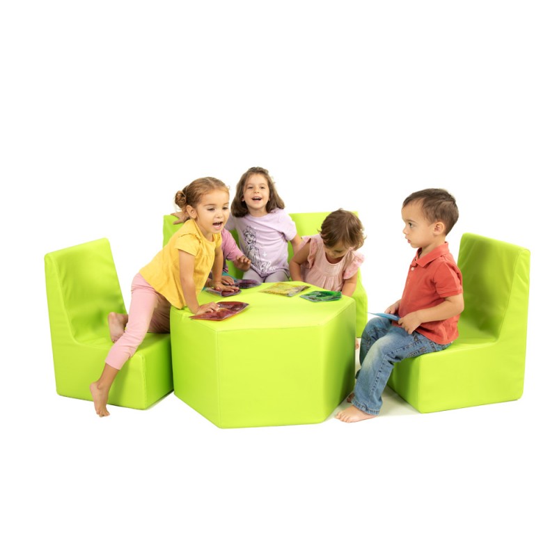 Hexagon foam leather table