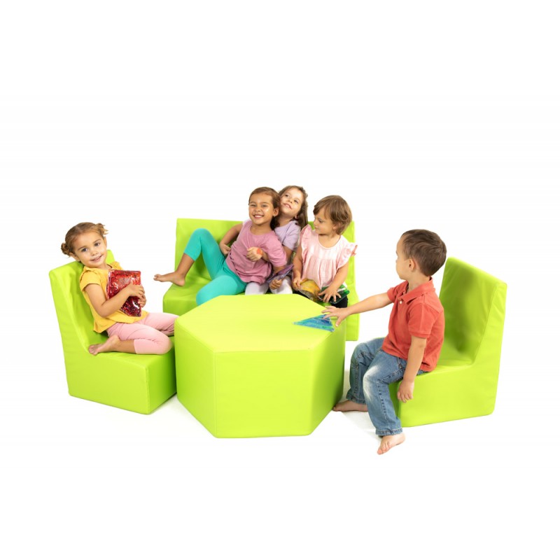 Hexagon foam leather table