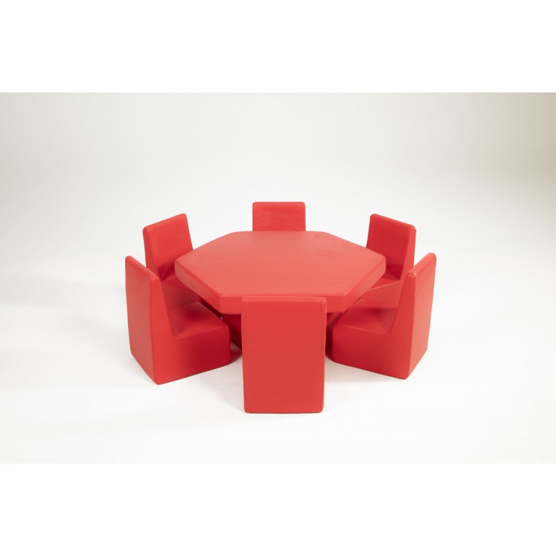 Hexagonal synthetic foam table + top