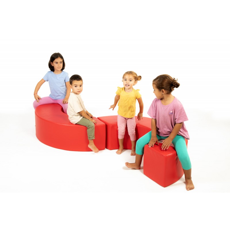 Half-wheel synthetic leather foam bench