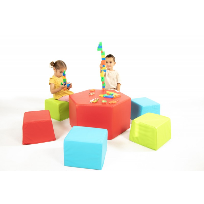 Hexagon foam leather table